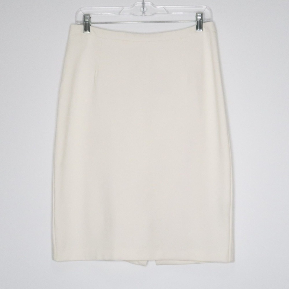 Harve Bernard Womens Pencil Skirt Size 6 White Midi Y2K Minimalist Officecore